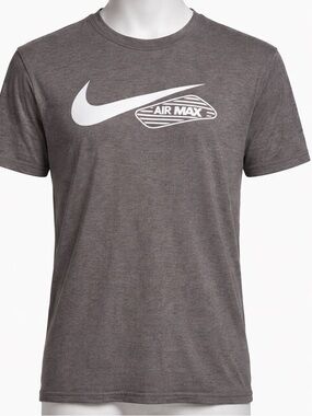 Nike Men’s Gray T-Shirt with White Air Max Swoosh